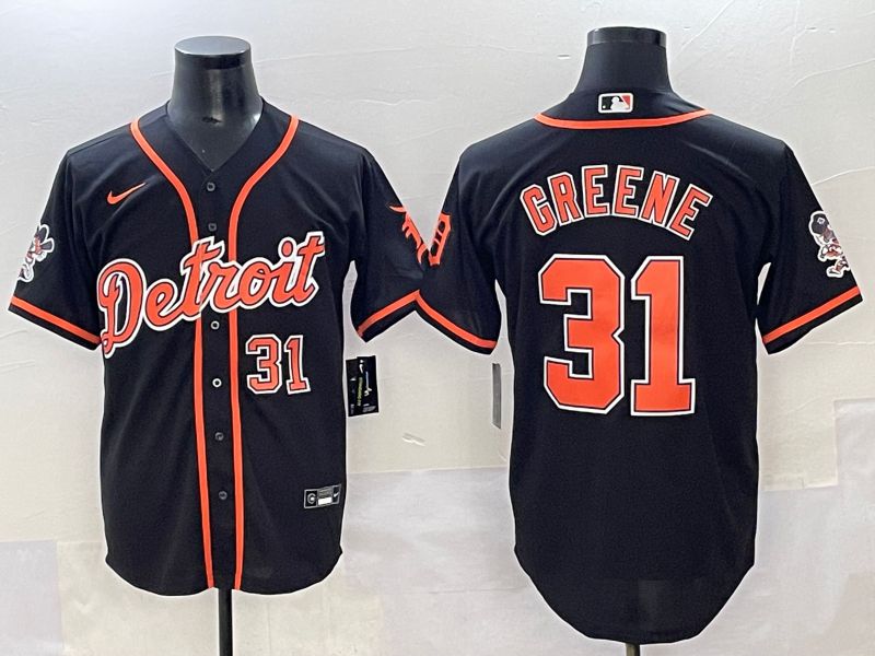 Men 2025 Detroit Tigers 31 Greene Black Joint Name Nike MLB Jersey style 1